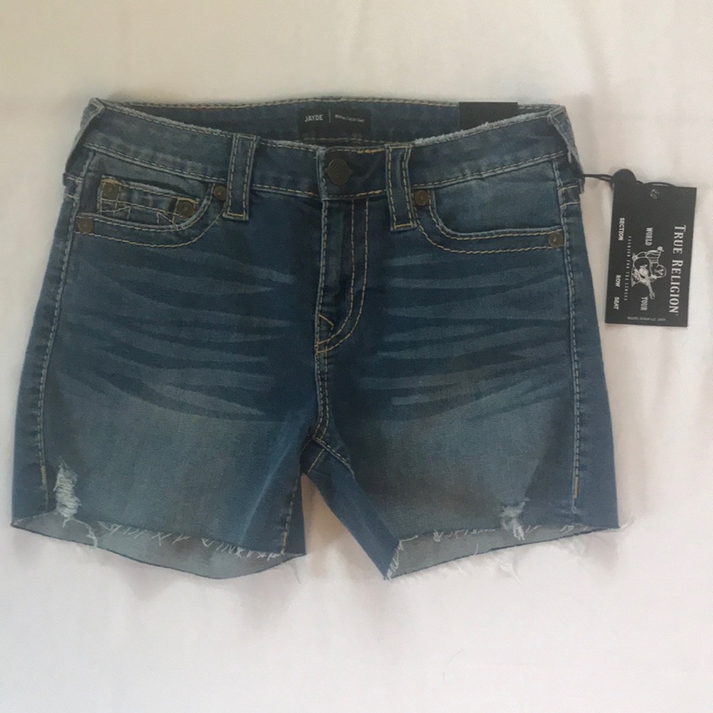 True Religion Jayde Mid-Rise Big-T Jean Shirts 27